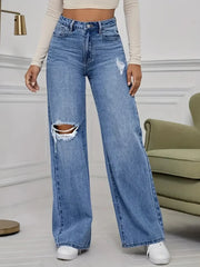 Women's Wide Leg Denim Vintage Pants | OWNLUXE