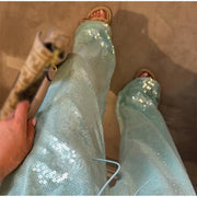 Women's Wide Leg Pants (Sky Blue) | OWNLUXE