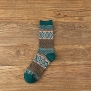 1 Pair Women Socks Spring Autumn Retro Style Men Couple Cotton Socks Flower Stripe Plaid Pattern Solid Colorful Socks EUR 37-43