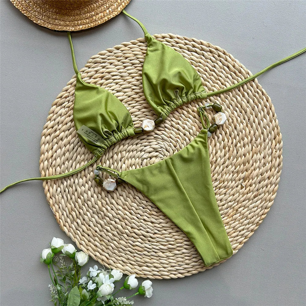 Halter Mini Thong Bikini Set | OWNLUXE