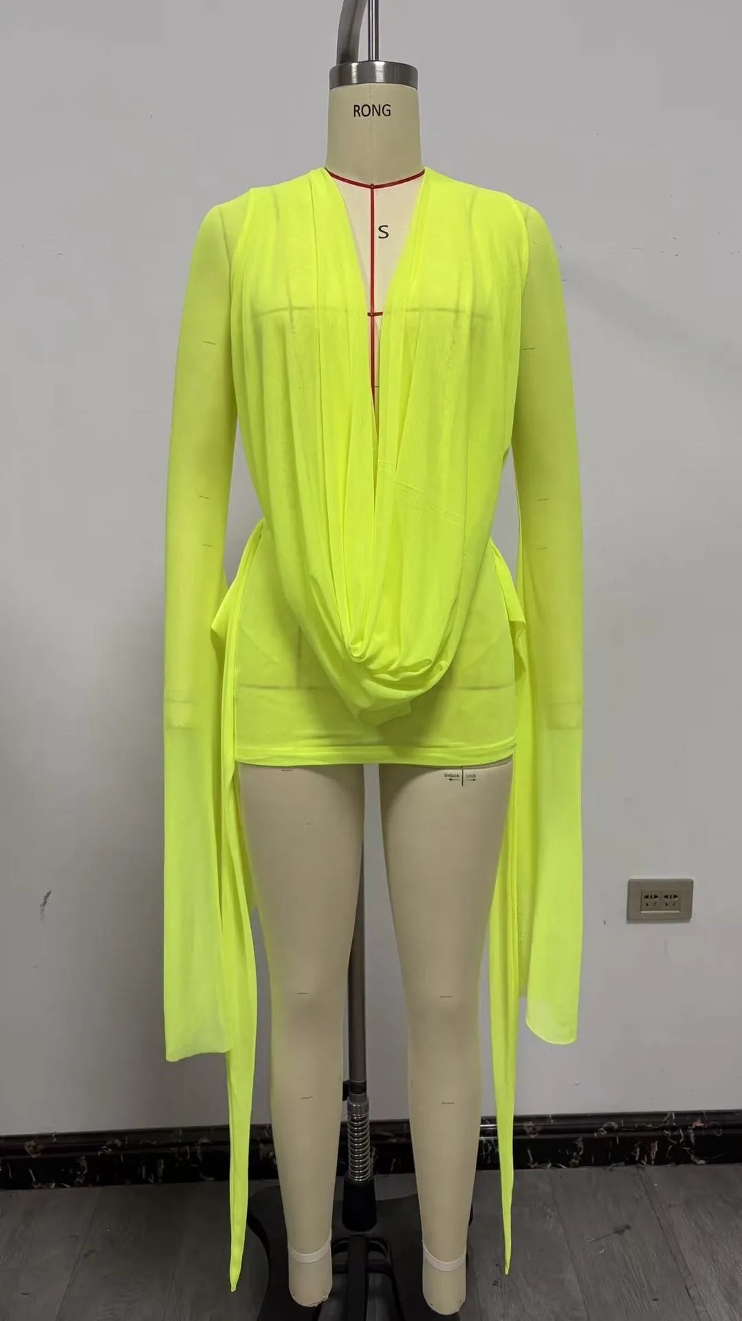 Off-Shoulder Mesh A-Line Wrap Swim Cover-Up | OWNLUXE