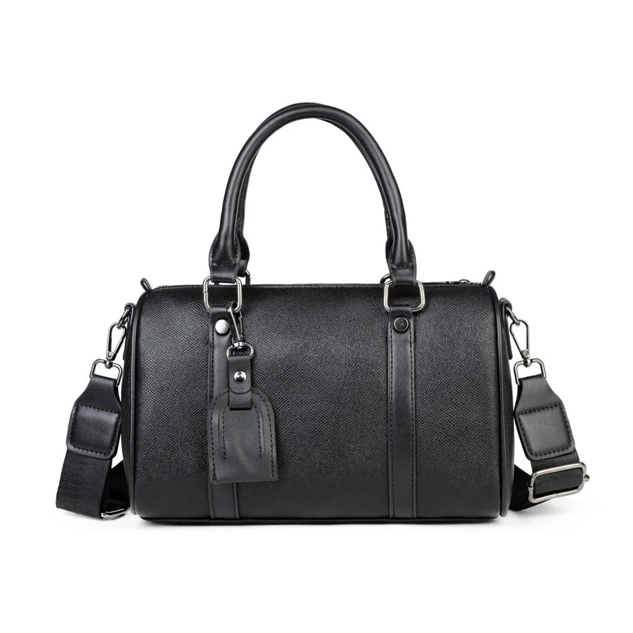 PU Leather Monogram Boston Bag | OWNLUXE
