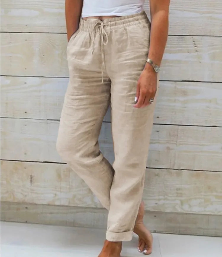 Women's High-Waist Cotton Pants | OWNLUXE