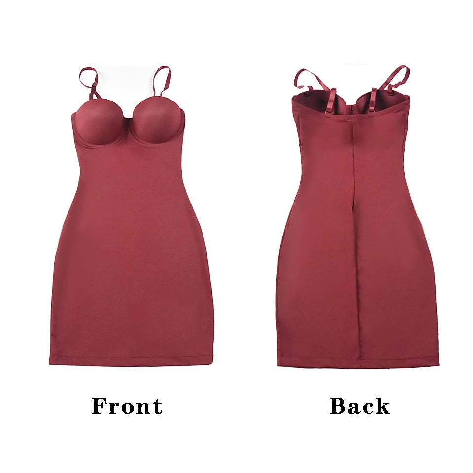 Shapewear Slip Dress with Bra – Tummy Control Body Shaper