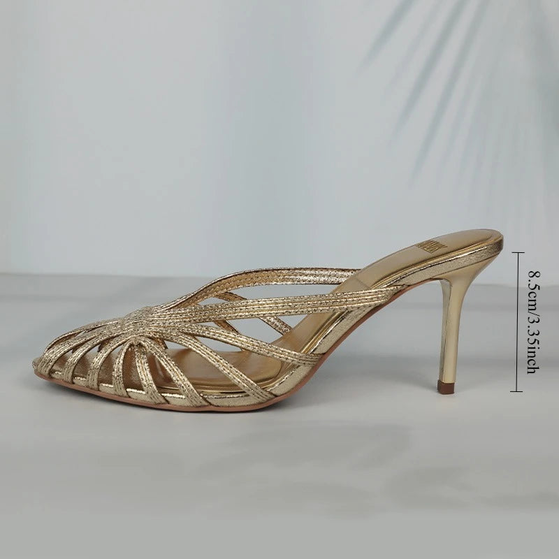 Women's Pointed Toe Stiletto Pumps (Gold) – Shop at OWNLUXE