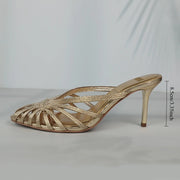 Women's Pointed Toe Stiletto Pumps (Gold) – Shop at OWNLUXE