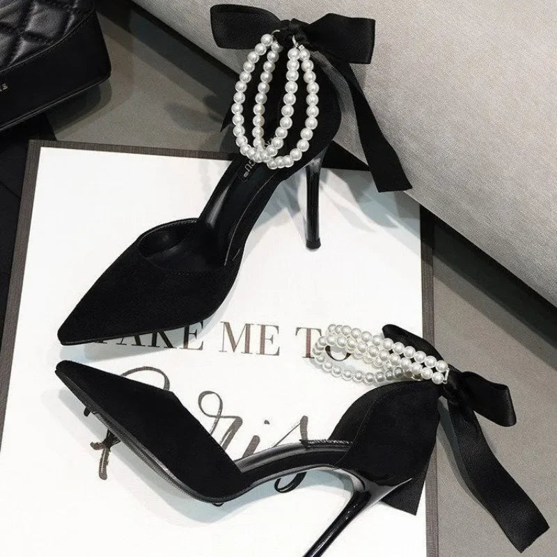 Women's High-Heel Pointed-Toe Pumps (Black) | OWNLUXE