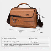 Men's PU Leather Business Tote Bag - Multi-Compartment Brief