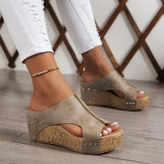 Women’s Thick Heel Platform Sandals – Roman Style Slides