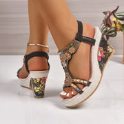 Women's Platform Wedge Leather Sandals – Shop at OWNLUXE