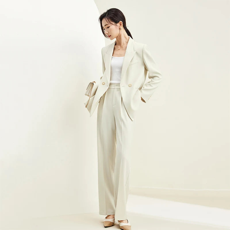 Relaxed Notched Blazer & Pleated Pant Set | OWNLUXE
