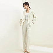 Relaxed Notched Blazer & Pleated Pant Set | OWNLUXE