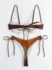 Tie-Dye Push-Up Thong Tankini Set | OWNLUXE