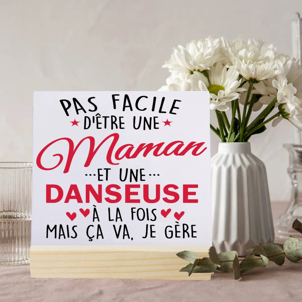 Heartfelt Ceramic Plaque Gift for Mom with Stand