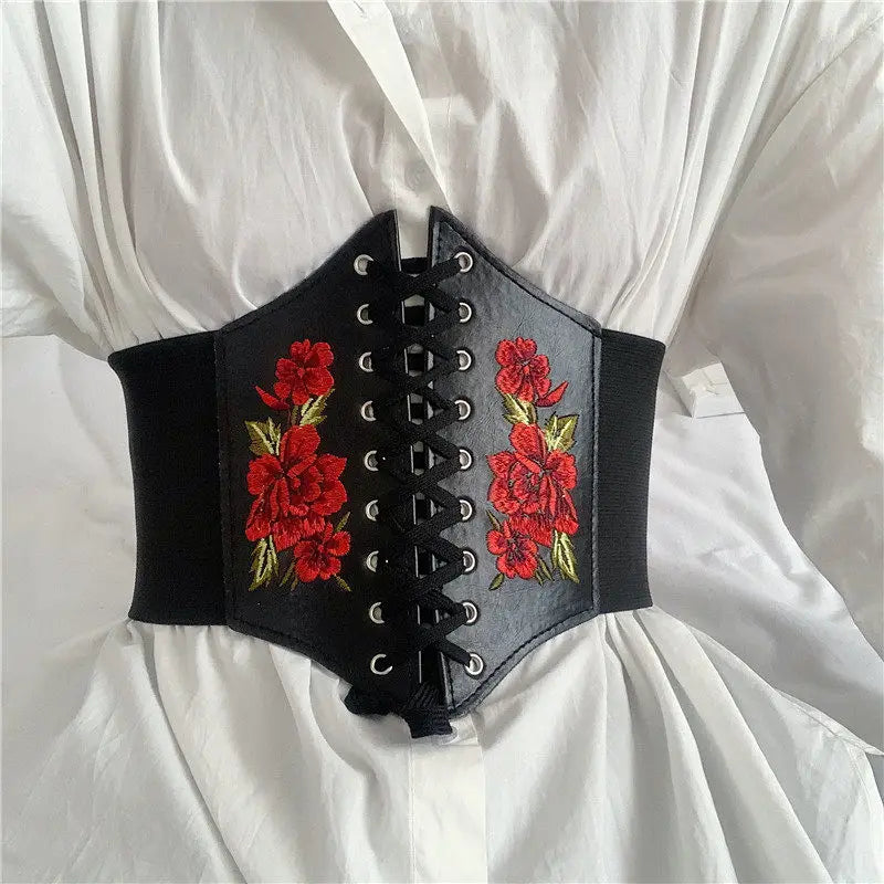 Women's High-Waist Leather Waist Trainer (Black) | OWNLUXE