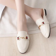 Women’s Chain Detail Flat Mules – Closed Toe Slides