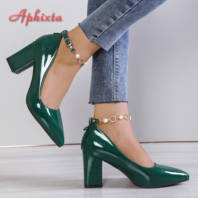 Aphixta 2024new Luxury Rhinestone Pearl Chain 7cm Chunky | OWNLUXE