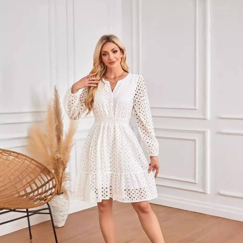 Long Sleeve Midi European Eyelet Accessory | OWNLUXE