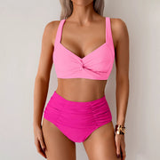 High-Waist Push-Up Blue Bikini Set | OWNLUXE