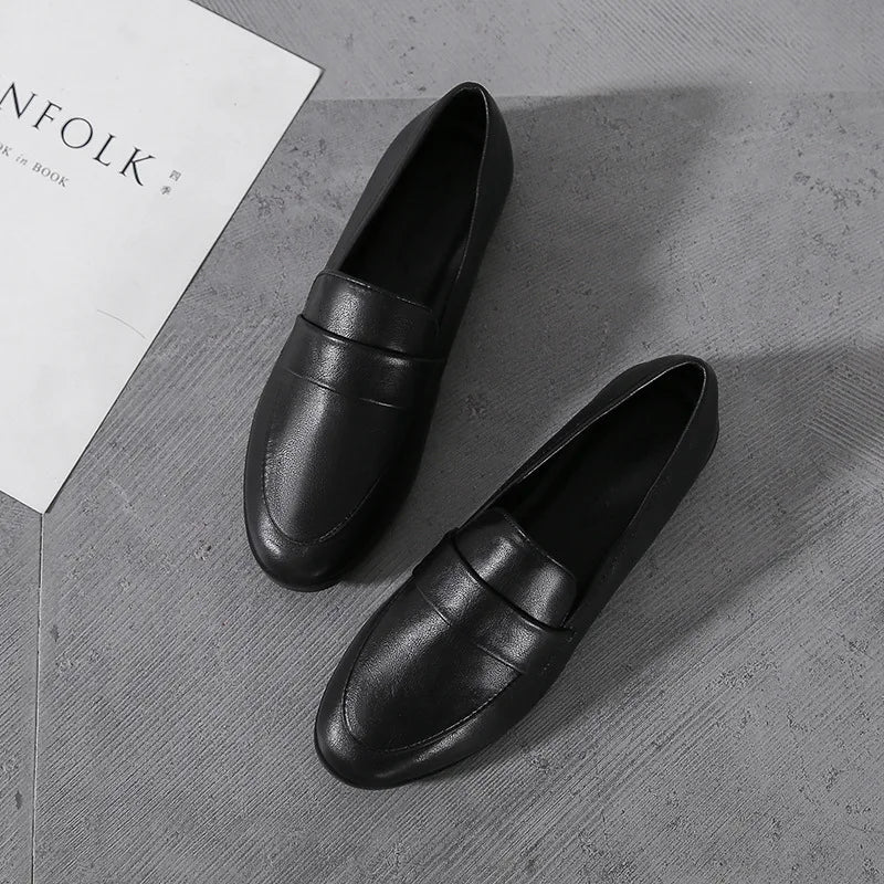 Women's Leather Vintage Loafers (Black) – Shop at OWNLUXE