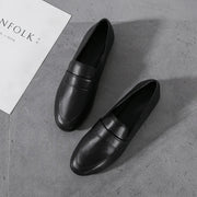 Women's Leather Vintage Loafers (Black) – Shop at OWNLUXE