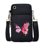 Load image into Gallery viewer, New Butterfly Mobile Phone Bag Women Messenger Bag Hanging Neck Purse Vertical Handbag Watercolor Butterfly Small Crossbody Bag

