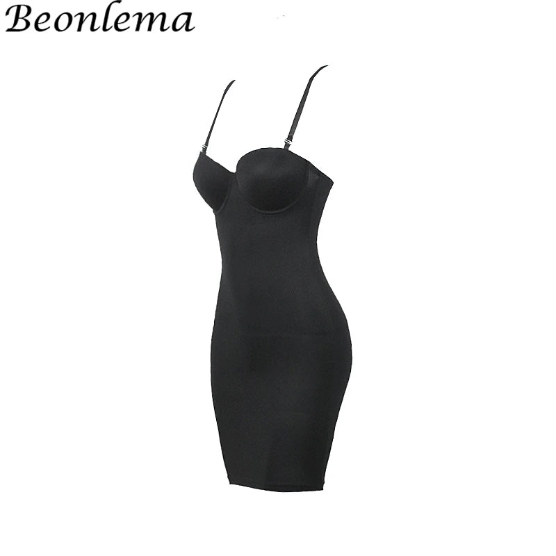 Shapewear Slip Dress with Bra – Tummy Control Body Shaper