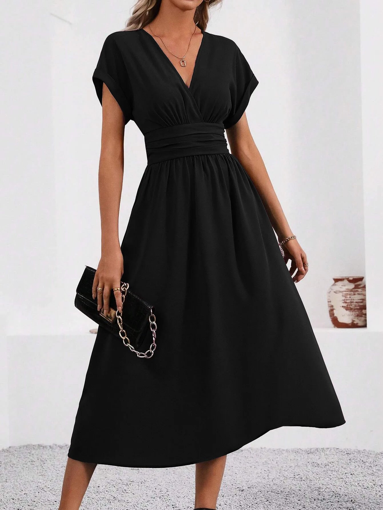 Women's V-Neck Dress | OWNLUXE