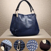 Snake Pattern Bucket Bag - Structured PU Leather Shoulder Bag