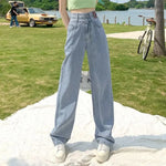 Load image into Gallery viewer, New Woman Korean Double Buckle Design Jeans Female Winter Snow Warm Thermal Plush Pants Girls Popular High Waist Denim Trousers
