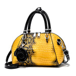 Load image into Gallery viewer, Yellow Crocodile Pattern Tote Bag - Small Shell Messenger
