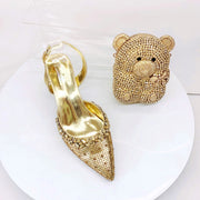 Crystal Sandals and Clutch Bag Set – Rhinestone Party Heels