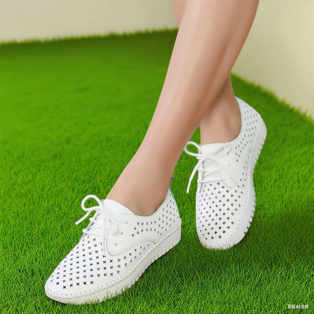 Women's Lace Leather Sneakers – Shop at OWNLUXE