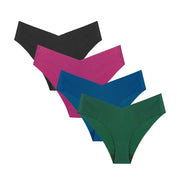 Women's Ice Silk Seamless Bikini Briefs 4-Pack | Leopard Print | OWNLUXE