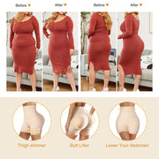 High Waisted Padded Butt Lifter Shapewear - Tummy Control Panty