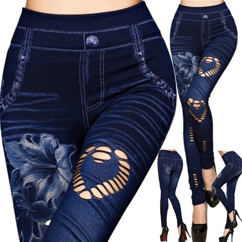 Women’s High-Waist Cotton Blend Printed Leggings