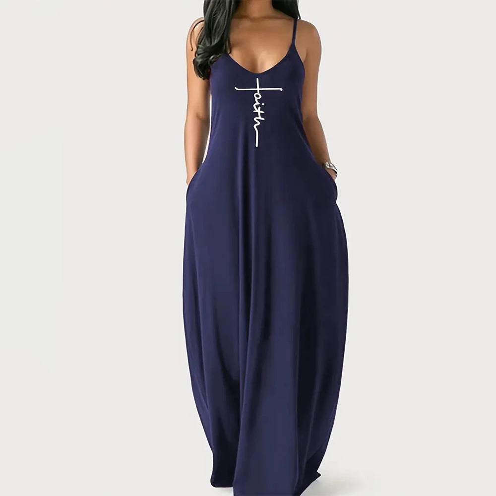 Colorful Gradient V-Neck Maxi Dress – Sleeveless Backless Summer Dress | OWNLUXE