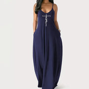 Colorful Gradient V-Neck Maxi Dress – Sleeveless Backless Summer Dress | OWNLUXE