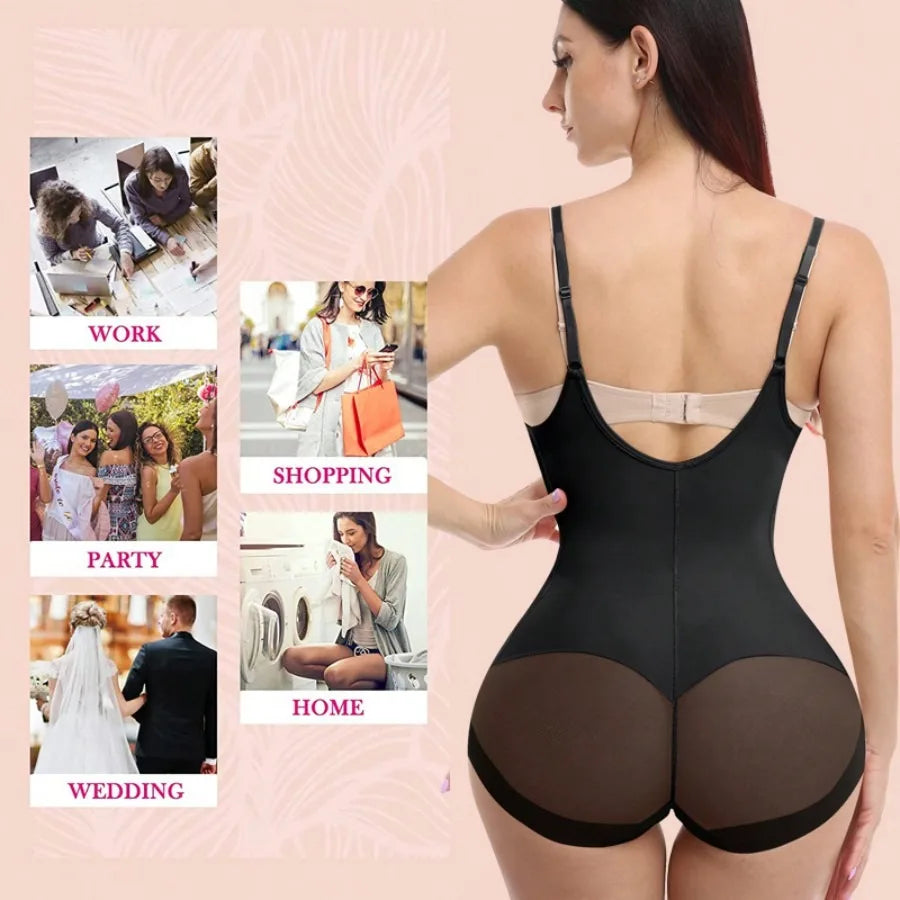 Tummy Control Open Bust Shapewear Bodysuit for Women