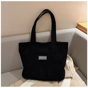 Corduroy Shoulder Bag – Urban Simplicity | Sac d’Épaule en Velours Côtelé – Simplicité Urbaine