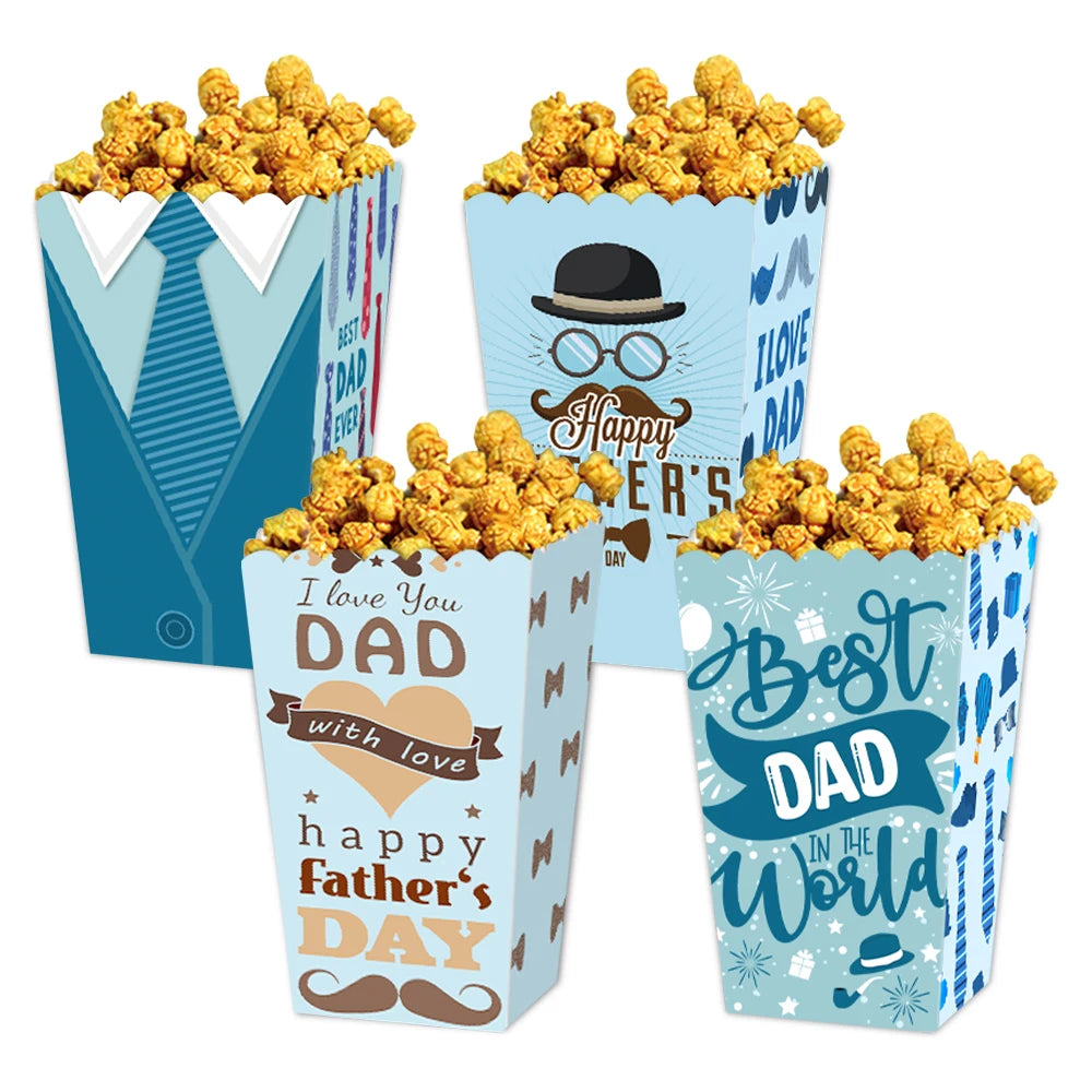Father’s Day Popcorn Box – Fun Paper Treat Containers for Dad’s Celebration | Boîte à Pop-Corn Fête des Pères – Contenant Festif en Papier pour Papa