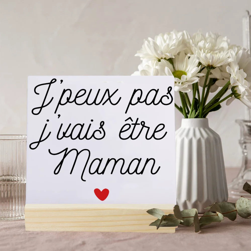 Heartfelt Ceramic Plaque Gift for Mom with Stand
