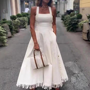 Off-Shoulder High-Waist Slim-Fit Maxi Dress | OWNLUXE