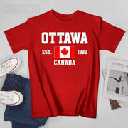 100% Cotton Canada Flag T-Shirt - Unisex Casual Tee