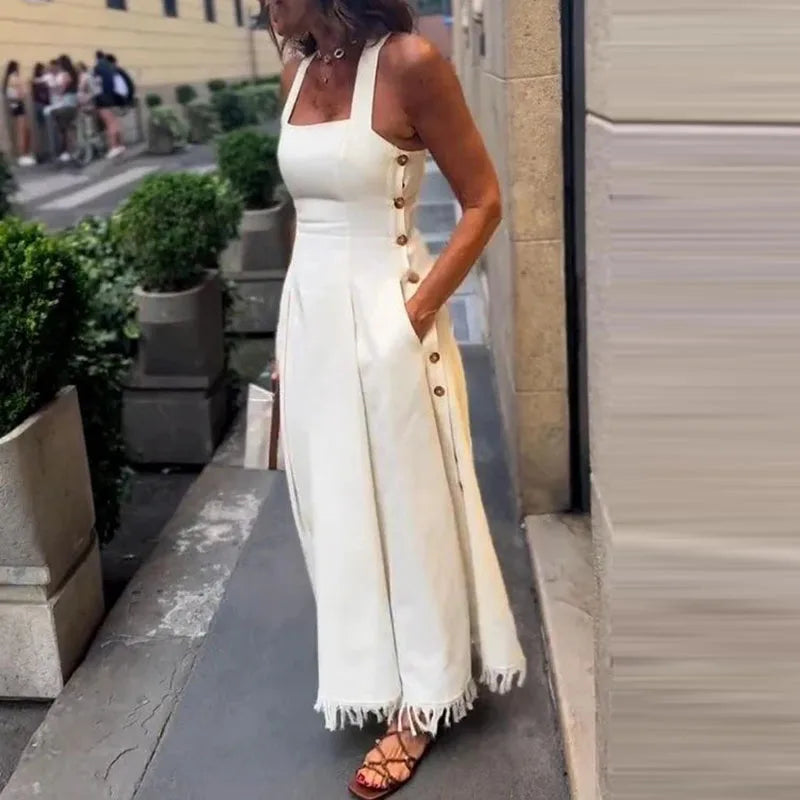 Off-Shoulder High-Waist Slim-Fit Maxi Dress | OWNLUXE