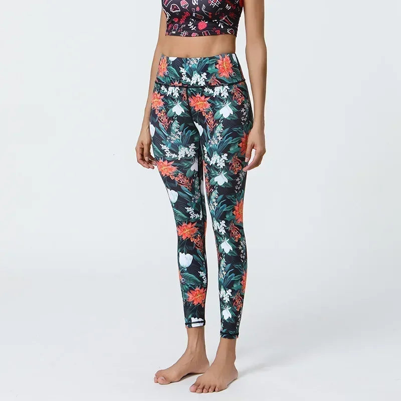 Women’s High-Waist Floral Printed Yoga Leggings