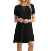 Mini Short-Sleeve A-Line Round-Neck Dress | OWNLUXE