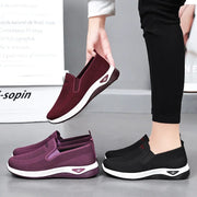 Women’s Slip-On Canvas Sneakers with Cushioned Flat Sole