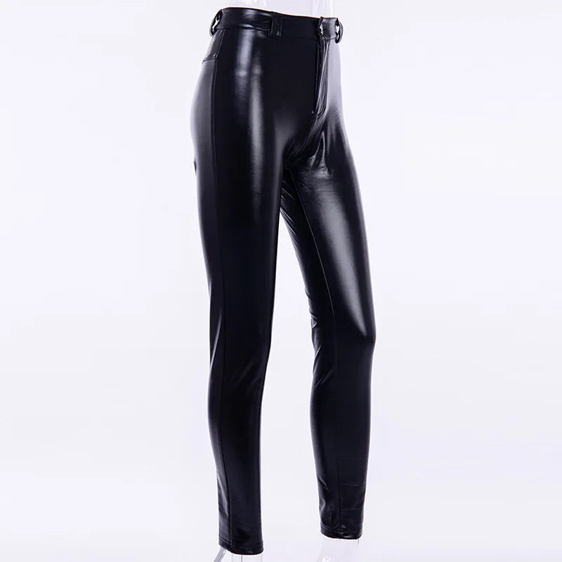 Faux Leather Butt-Lifting High-Waist Running Leggings | OWNLUXE