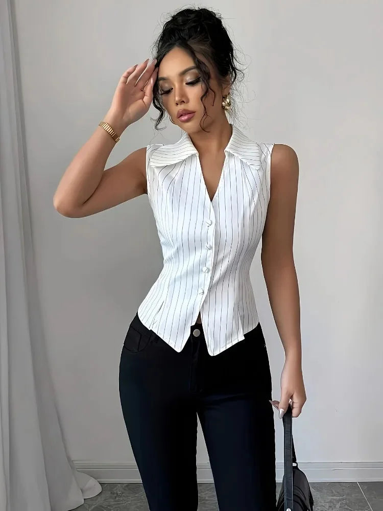 Women's Sleeveless V-Neck Top – Shop at OWNLUXE